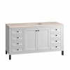 James Martin Vanities Chicago 60in Single Vanity, Glossy White w/ 3 CM Eternal Marfil Top 305-V60S-GW-3EMR